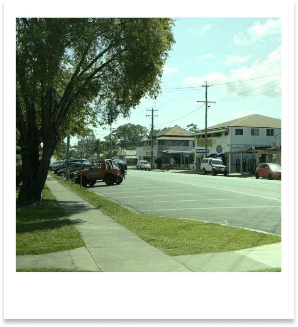 Tree-lined streets create a lush, calm streetscape